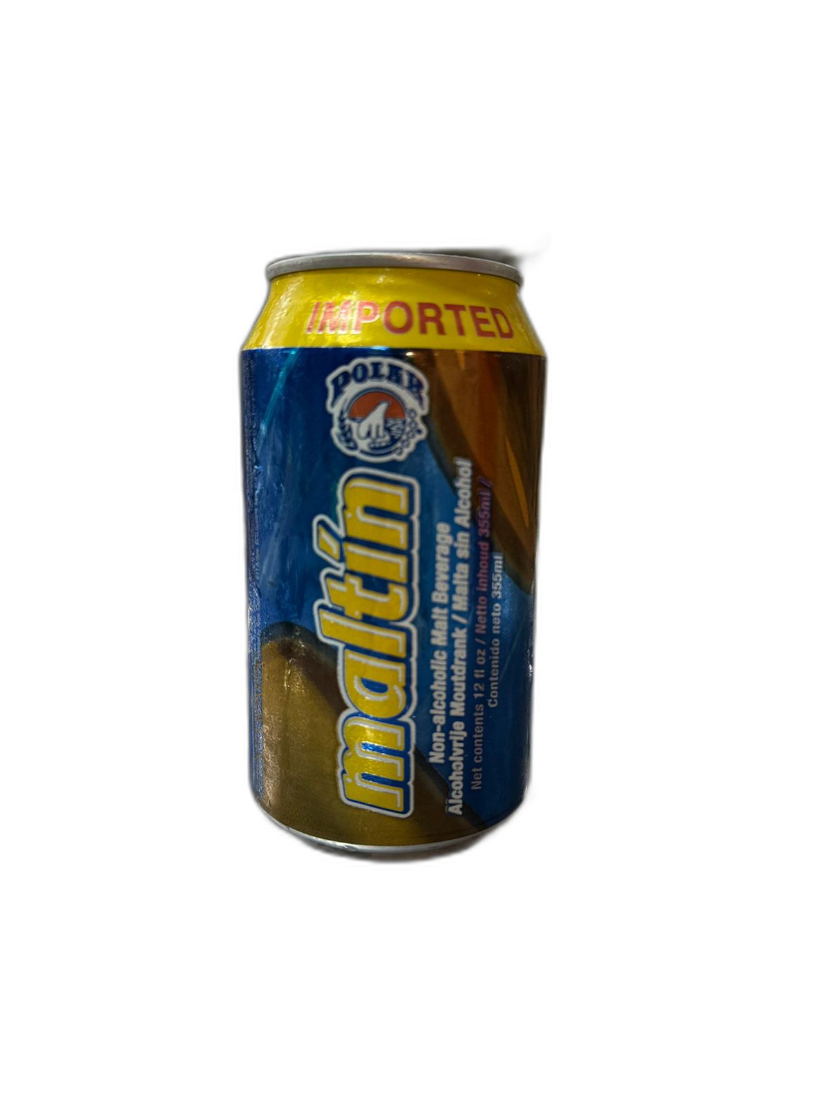 Maltín Polar malta sin alcohol importada — lata 355ml, bebida nutritiva venezolana