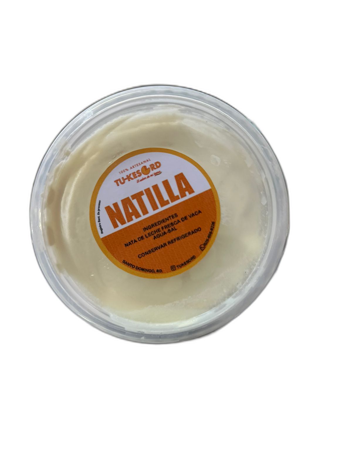 Natilla artesanal TU-KESORD — cremosa, de nata de leche fresca de vaca, conservar refrigerada